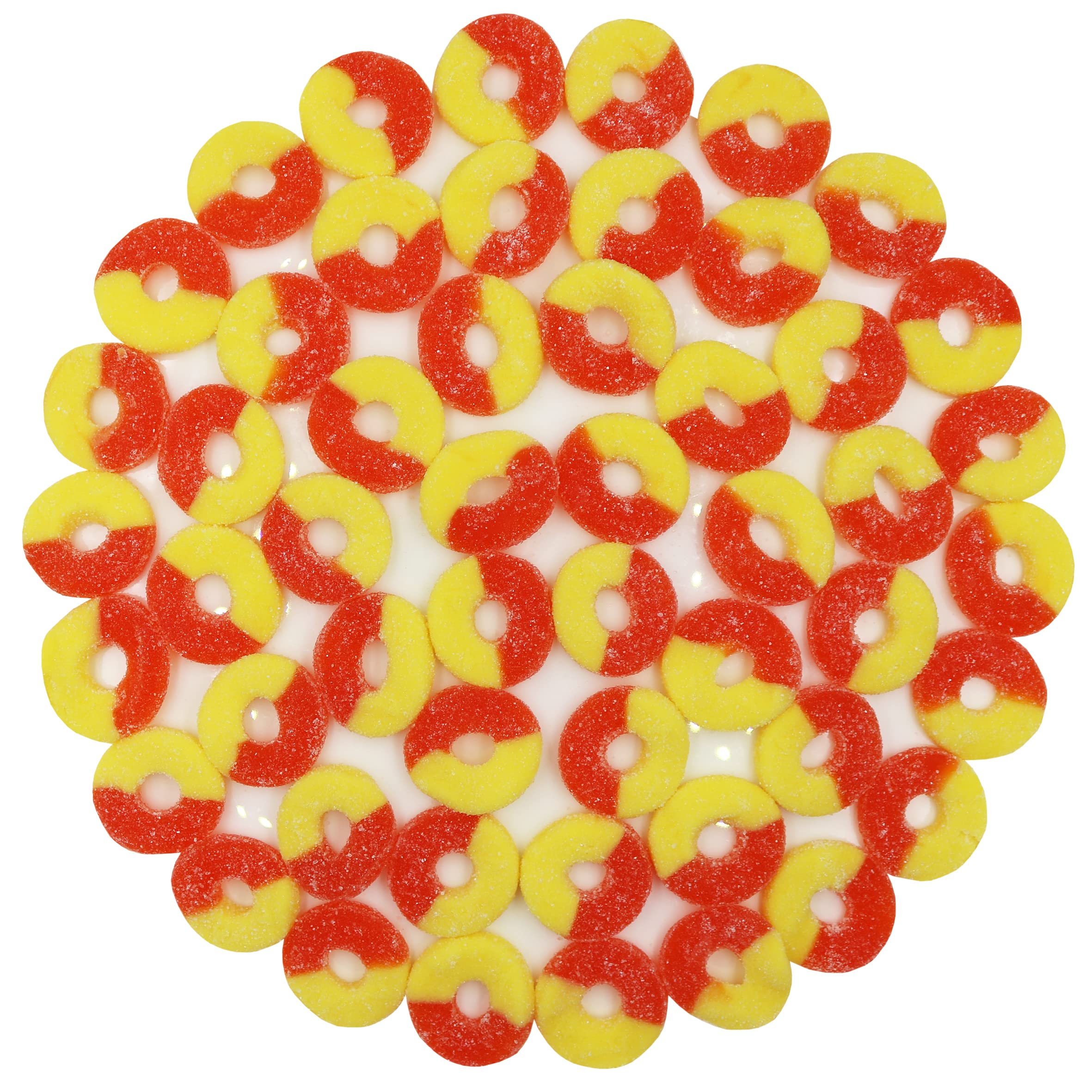 FirstChoiceCandy Gummy Rings Candy - Peach Flavor, 2.5 Pound Bulk Bag | Sweet & Chewy Fruit Snacks for Parties, Movie Nights & Office Treats