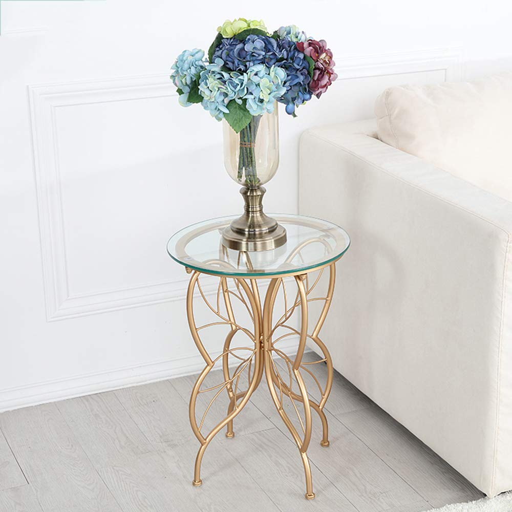 ZR-Wall Marble Countertop Table with Wrought Iron Bracket - Butterfly Shape Small Coffee Table for Living Room, Lounge & Study - Space Saving Gold Finish - Perfect for Small Apartments, Dorms and Home Offices