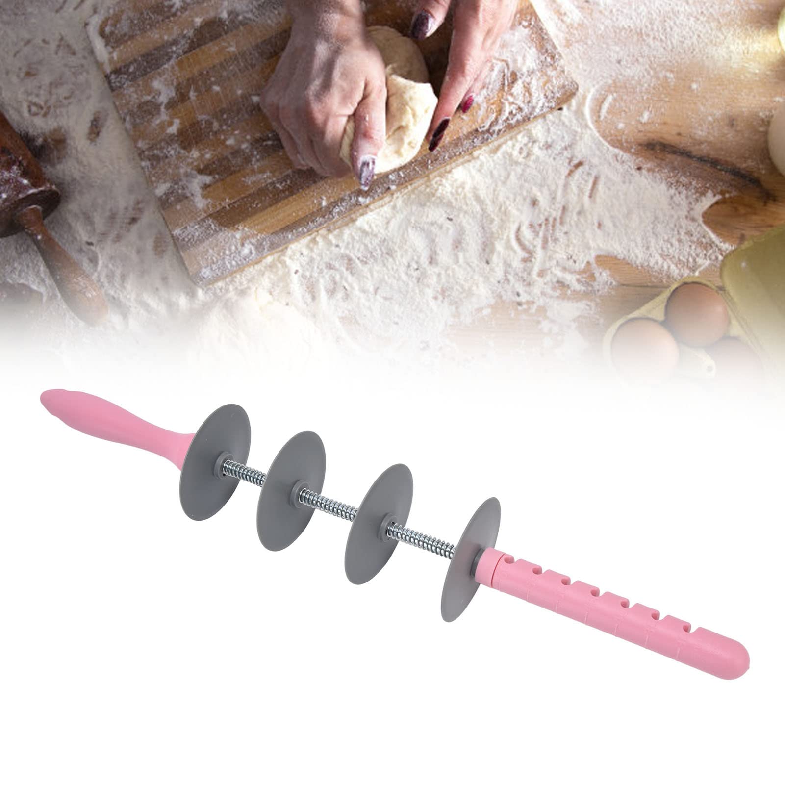 Stainless Steel Adjustable Rolling Pin - Nonstick Dough Roller for Baking, Pastry Making & Cookie Dough - Perfect for Home Kitchen & Dessert Shop Use