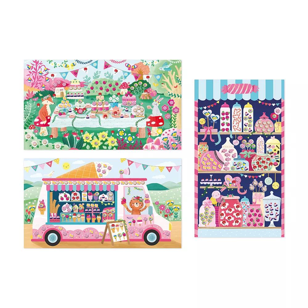 Janod Sweet Treats Craft Kit for Kids - DIY Dessert Making Kit with 6 Fun Activities - Perfect for Birthday Parties & Creative Play