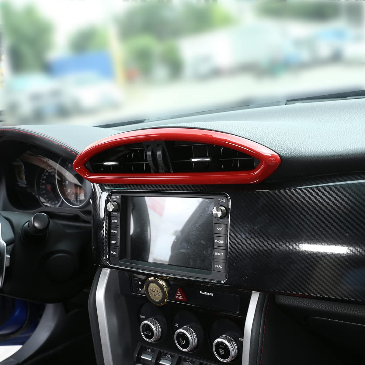 Subaru BRZ & Toyota 86 AC Vent Panel Cover (2013-2020) - Red Interior Sticker Decoration Accessory | Car Air Conditioning Outlet Trim Upgrade for Enhanced Cabin Style