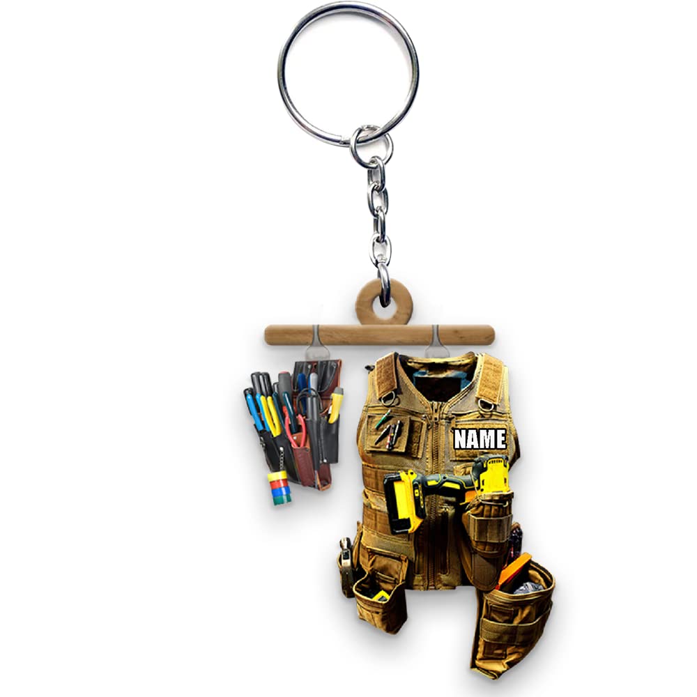 Custom Electrician Shaped Keychain - Personalized IZI POD Keychain Gift for Men, Electrician Appreciation Present - Ideal for Toolbox, Work Keys & DIY Enthusiasts