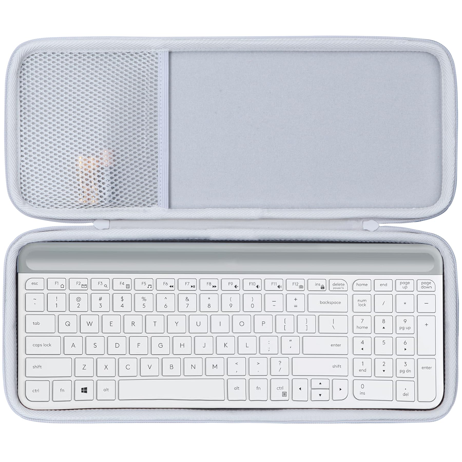 Durable Hard Case for Logitech MK470 Slim Keyboard & Mouse Combo - Protective Storage Travel Case (Off-White) | Perfect for Office, Home & Travel Use