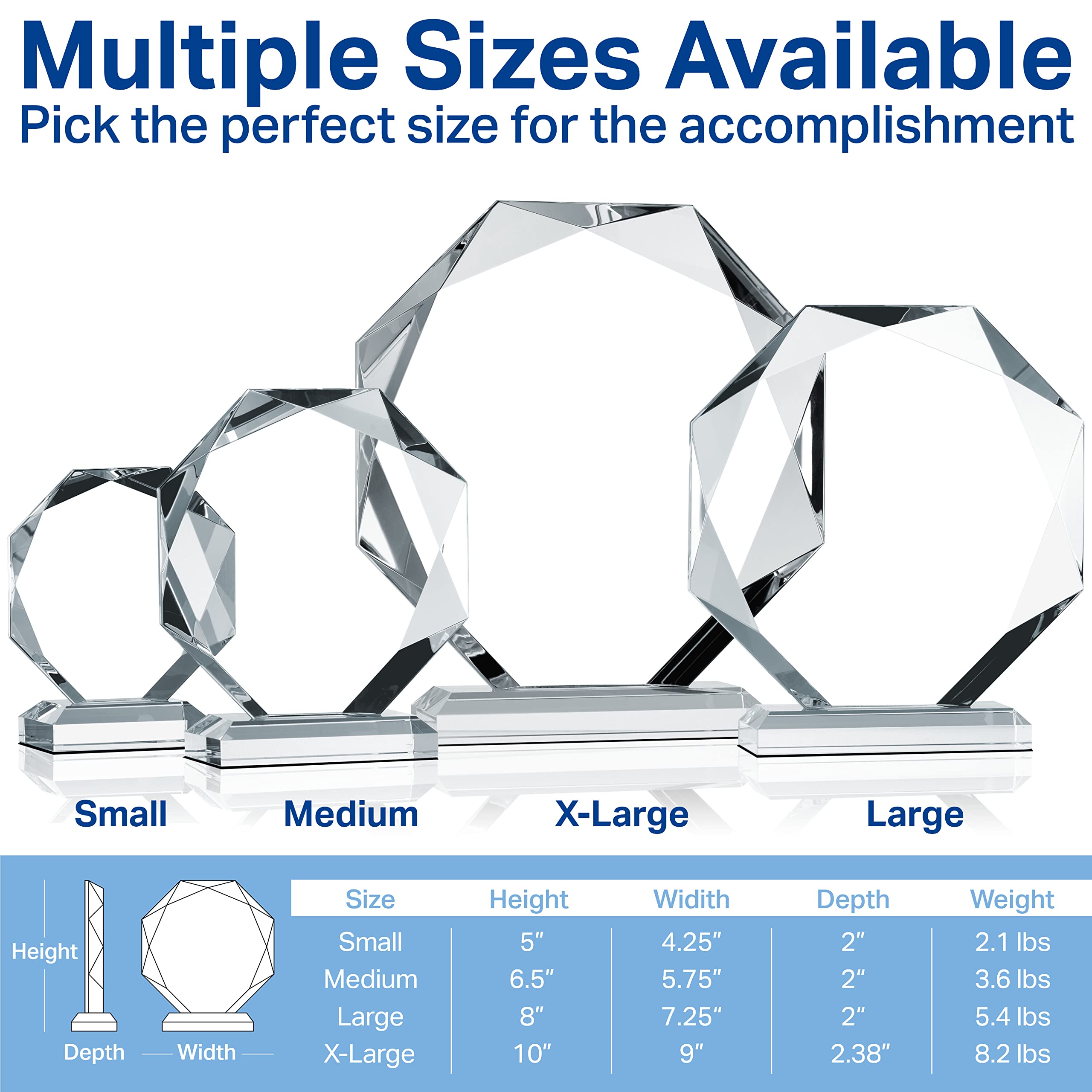 Custom Engraved Crystal Leadership Award Plaque - Personalized Appreciation Gift for Executives, Board Members, Retirement & Farewell (6.5