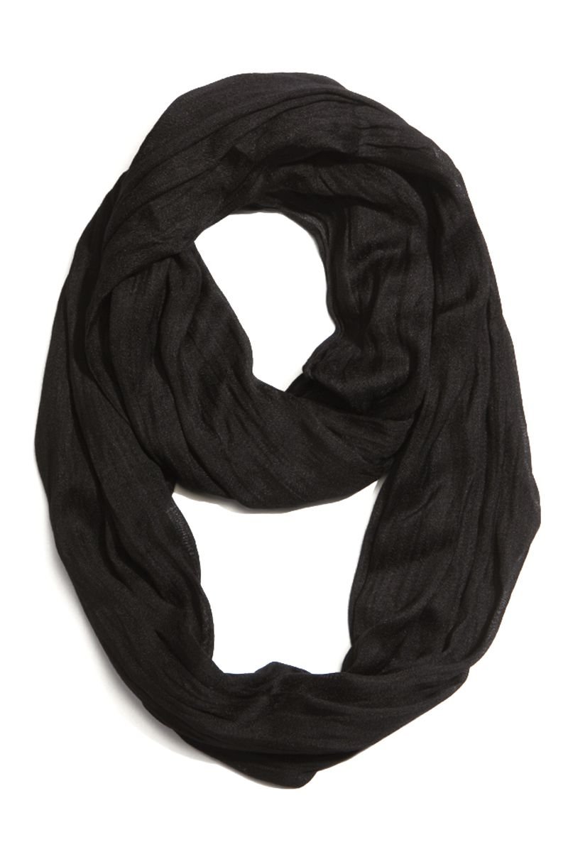 Plum Feathers Lightweight Silky Scrunch Infinity Loop Scarf - Soft Silk Blend for Women, Fashion Accessory for All Seasons | Perfect for Office, Travel & Casual Outfits
