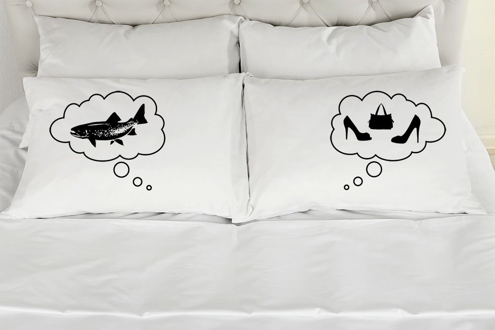 His and Her Printed Couples Pillowcase Set of 2 (Standard/Queen Size) - Romantic Wedding Gift, Anniversary Present, Bridal Shower Idea - Perfect for Couples Bedroom Decor and Special Occasions