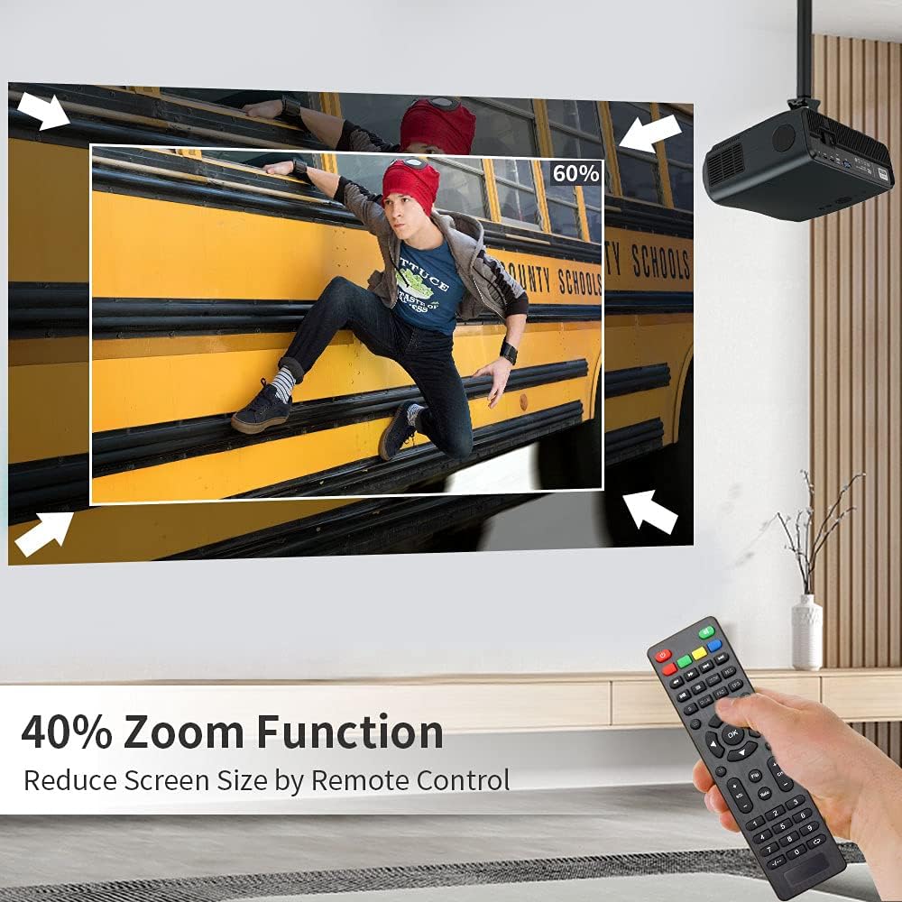 Smart Ultra HD Projector with WiFi & Bluetooth - Native 1080P Home Theater Projector | 4K Supported | Built-in Android OS | YouTube & Netflix Ready | 200