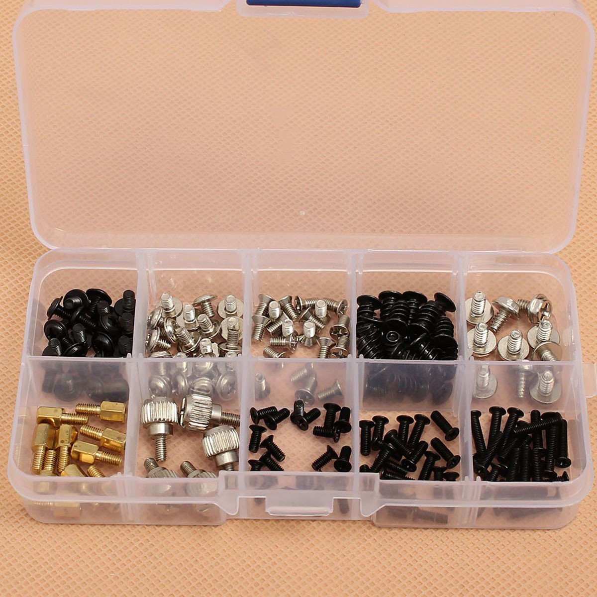 FEVERWORK 165pcs Computer Screw Assortment Kit - Motherboard, PC Case, CD-ROM, Hard Drive & Laptop Screws | Perfect for PC Building, Repair & Maintenance