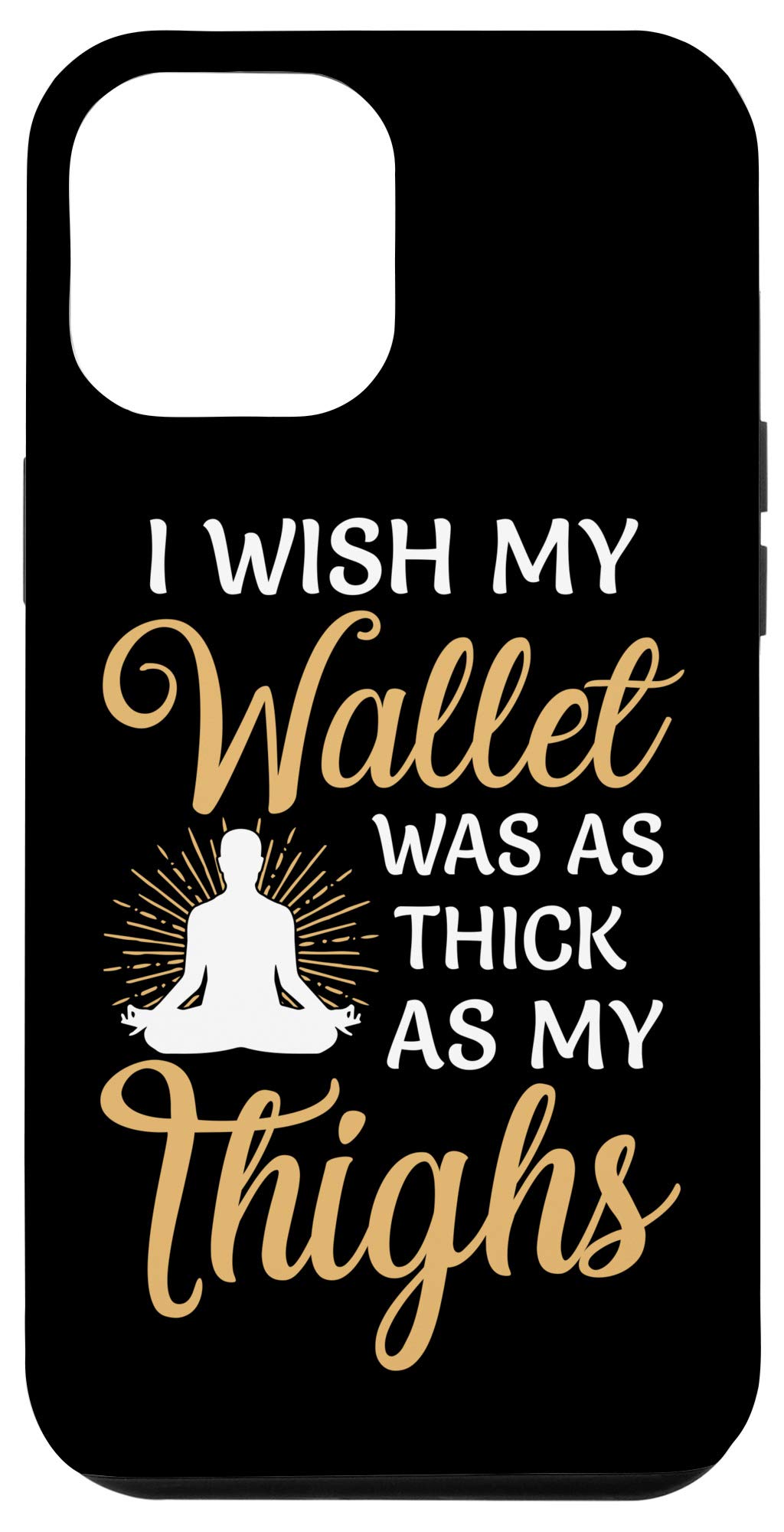 iPhone 12 Pro Max Case - Funny Yoga Namaste Design with Wallet & Thighs Print - Perfect for Yoga Lovers, Summer Travel & Daily Use