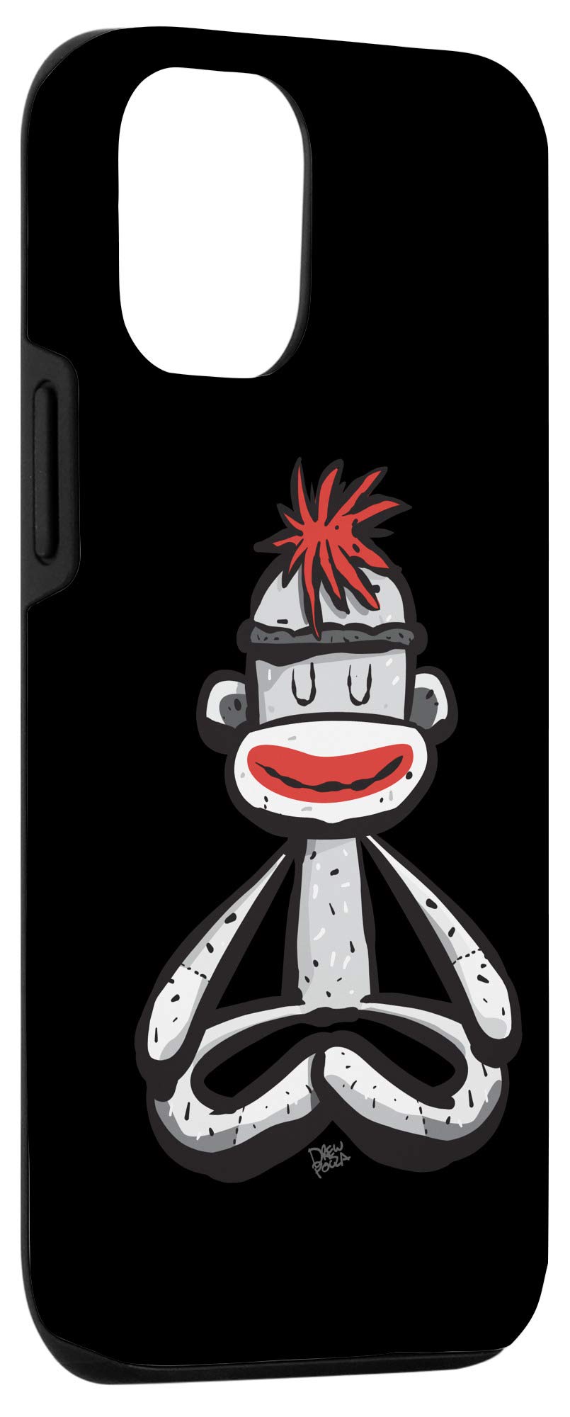 iPhone 12/12 Pro Sock Monkey Yoga Pose Phone Case - Cute Mindfulness Meditation Lotus Sitting Design for iPhone 12 & 12 Pro - Perfect for Yoga Lovers, Meditation Practitioners & Unique Gift Ideas