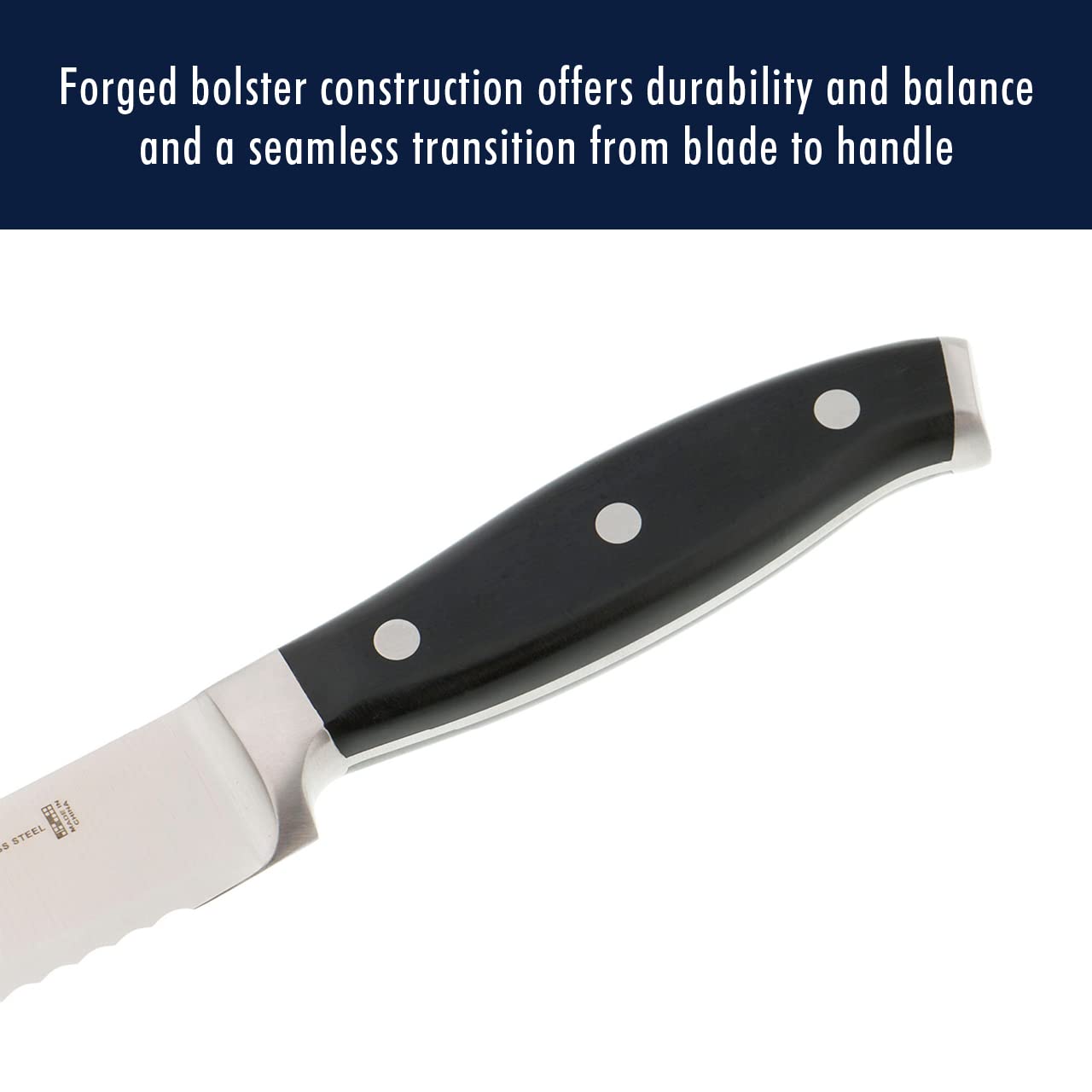 HENCKELS Forged Premio 8-inch Stainless Steel Bread Knife - Sharp & Durable for Slicing Bread, Cake & Pastries - Perfect for Home Kitchens & Bakeries