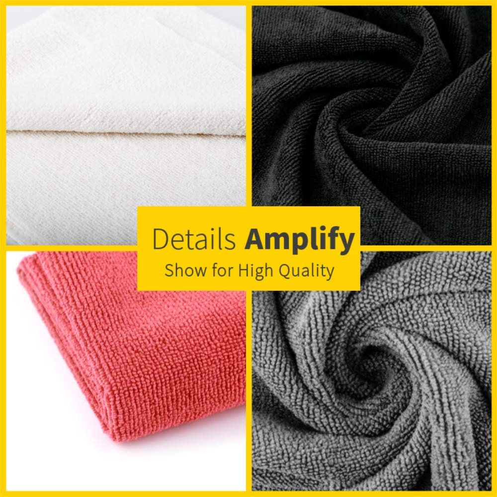 SGCB PRO 16x16 Inch Microfiber Cleaning Towels 12 Pack - 80/20 Blend 380GSM Ultrasonic Cut Edgeless, Super Absorbent, Scratch & Streak Free - Car Wash, Auto Detailing, Glass Cleaning, Household Dusting (Perfect for Cars, Windows, Electronics & Home Cleaning)