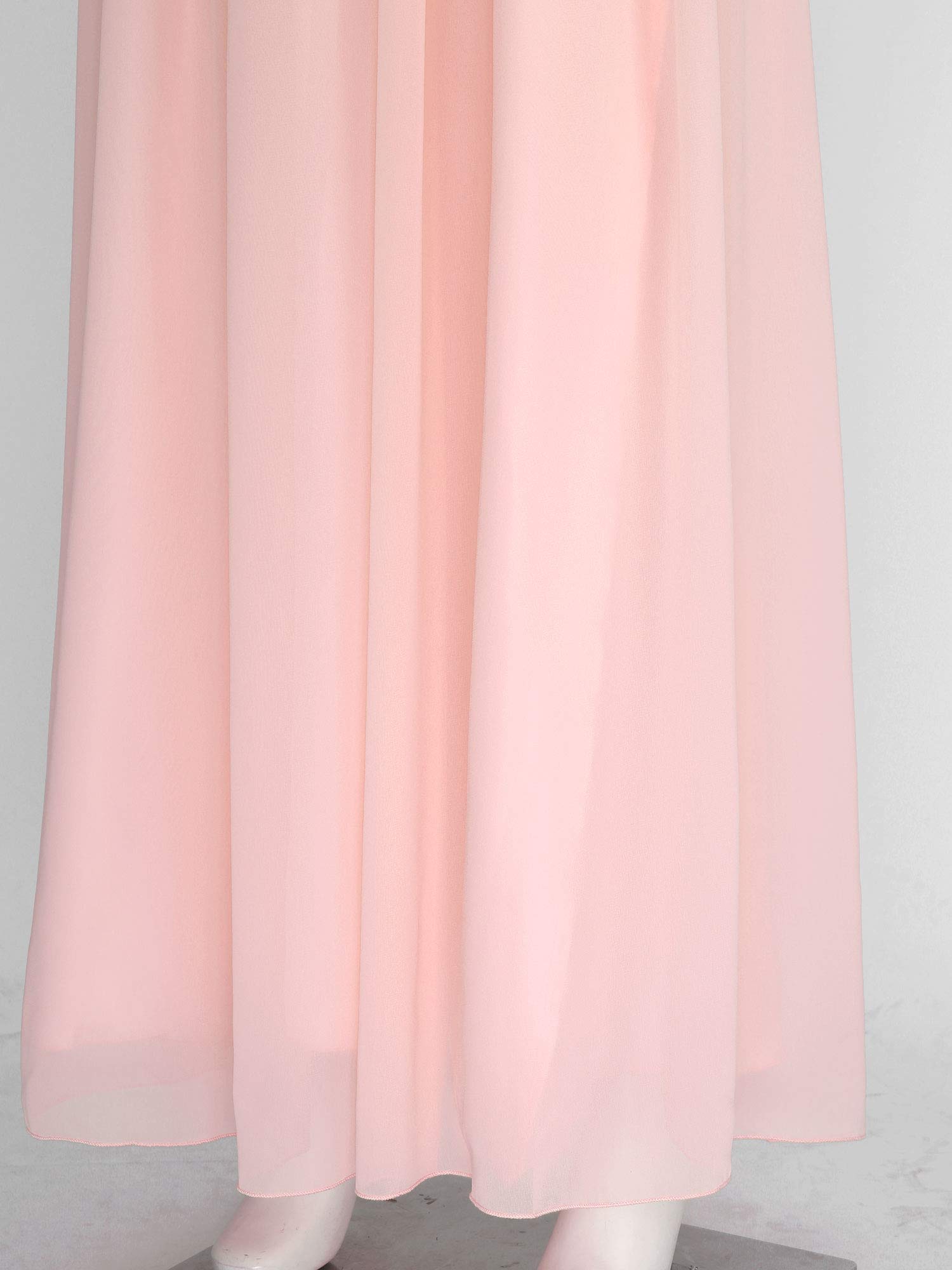 Elegant CHICTRY Women's V-Neck Long Chiffon Formal Dress with Empire Waist - Perfect for Weddings, Bridesmaids, Prom & Evening Parties