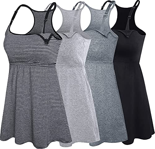 Comfortable Cotton Nursing Tank Tops for Women - Maternity Cami with Built-in Shelf Bra - Breathable Breastfeeding Shirts & Pregnancy Clothes - Perfect for Nursing, Lounging & Everyday Wear