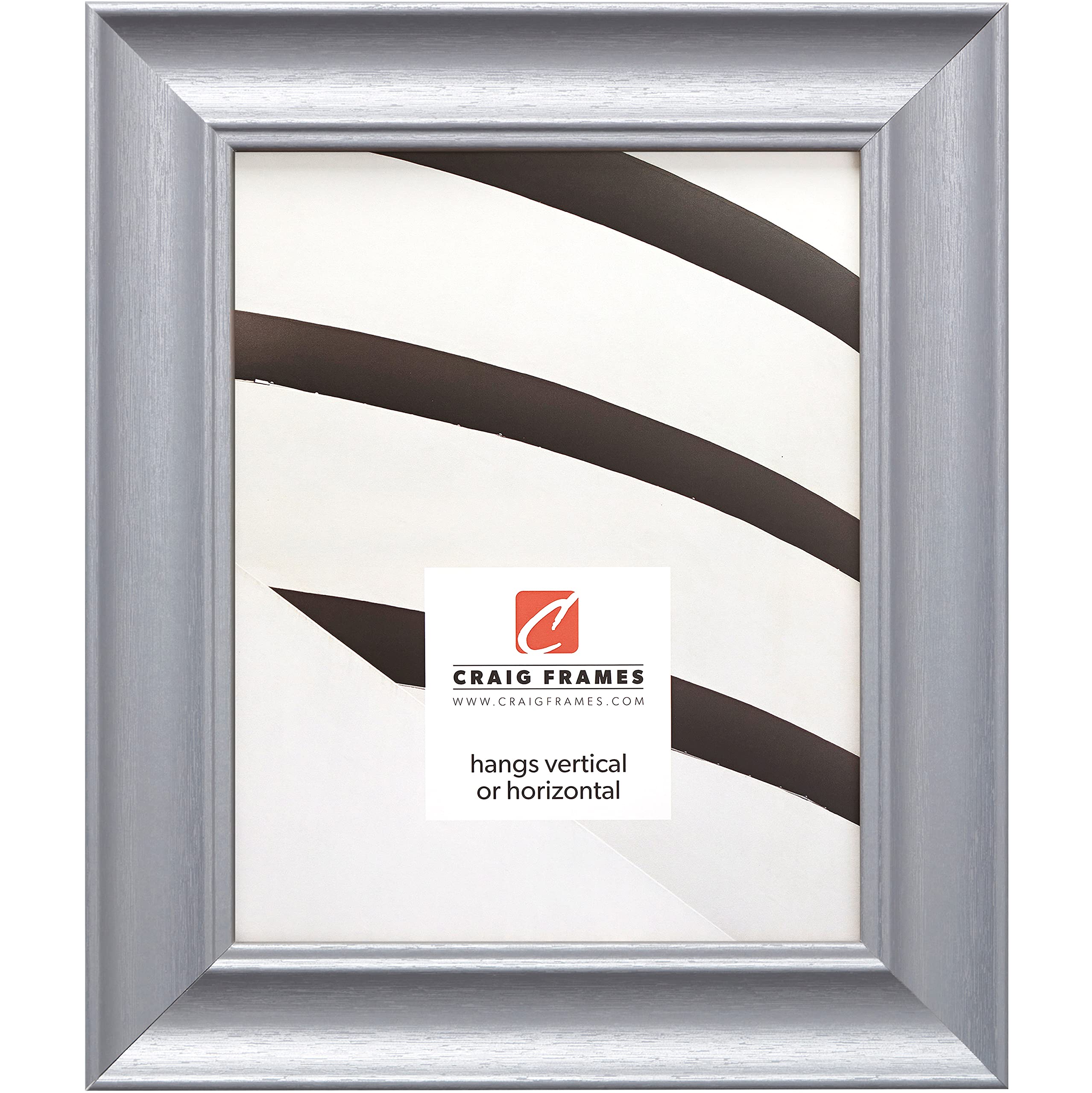 Vintage Revival Brushed Silver Picture Frame 18x36 Inch - Perfect for Wall Art & Photos