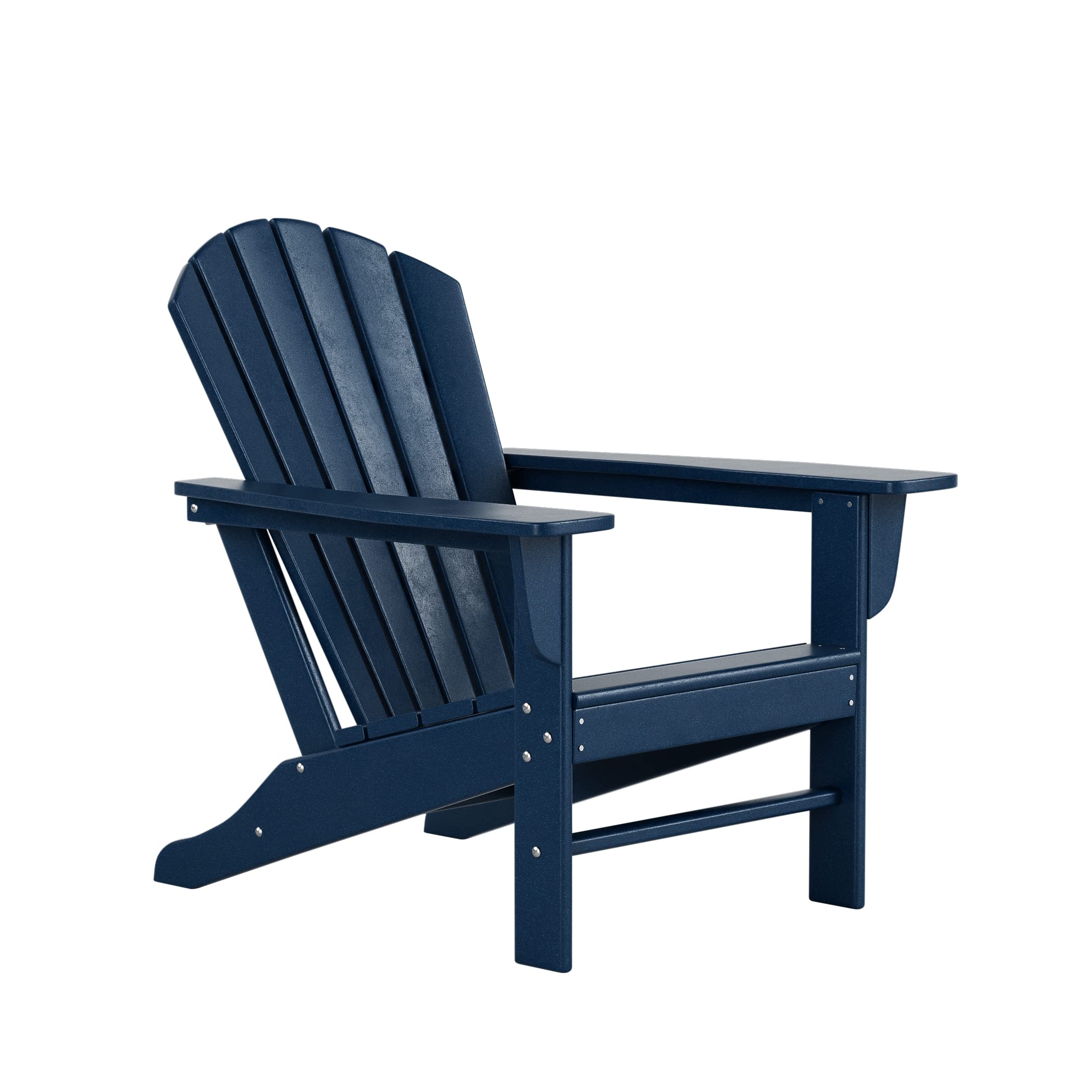 Premium HDPE Outdoor Adirondack Chair with Round Side Table - All-Weather UV Resistant Patio Furniture Set for Backyard, Garden, Balcony & Porch - Navy Blue - Perfect for Relaxing, Sunbathing & Outdoor Entertaining