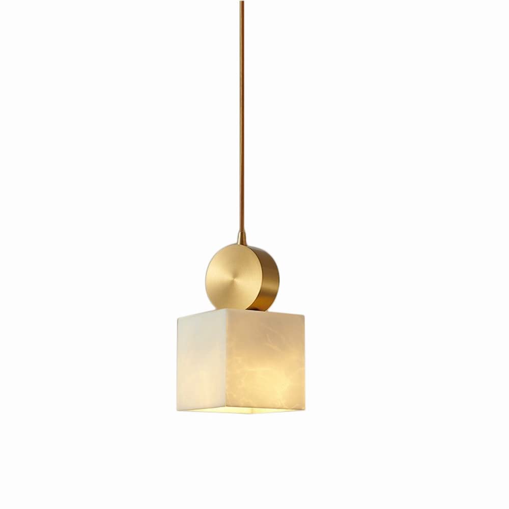 Modern Minimalist Imitation Marble Chandelier - Luxury Dining Room Light Fixture, Bedside Lamp for Bedroom, Living Room & Cafe Decor - Elegant Small Pendant Lighting for Home & Commercial Spaces