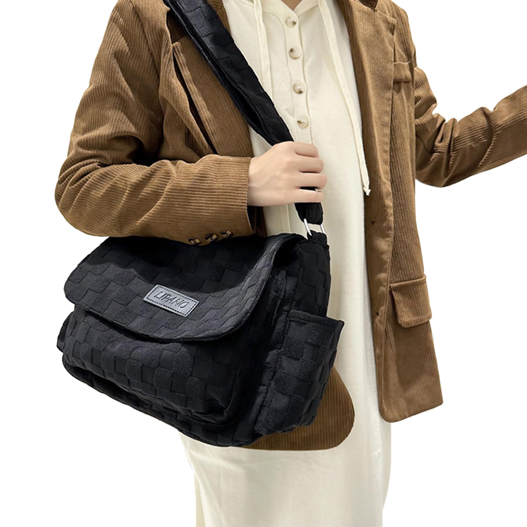 Stylish Unisex Canvas Crossbody Shoulder Bag with Multiple Pockets - Large Messenger Tote for Travel, Work & Daily Use | Durable & Spacious Carryall for Men & Women