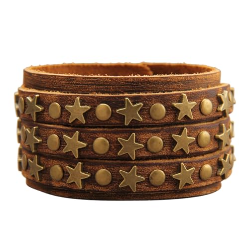 Brown Rivet Star Bracelet