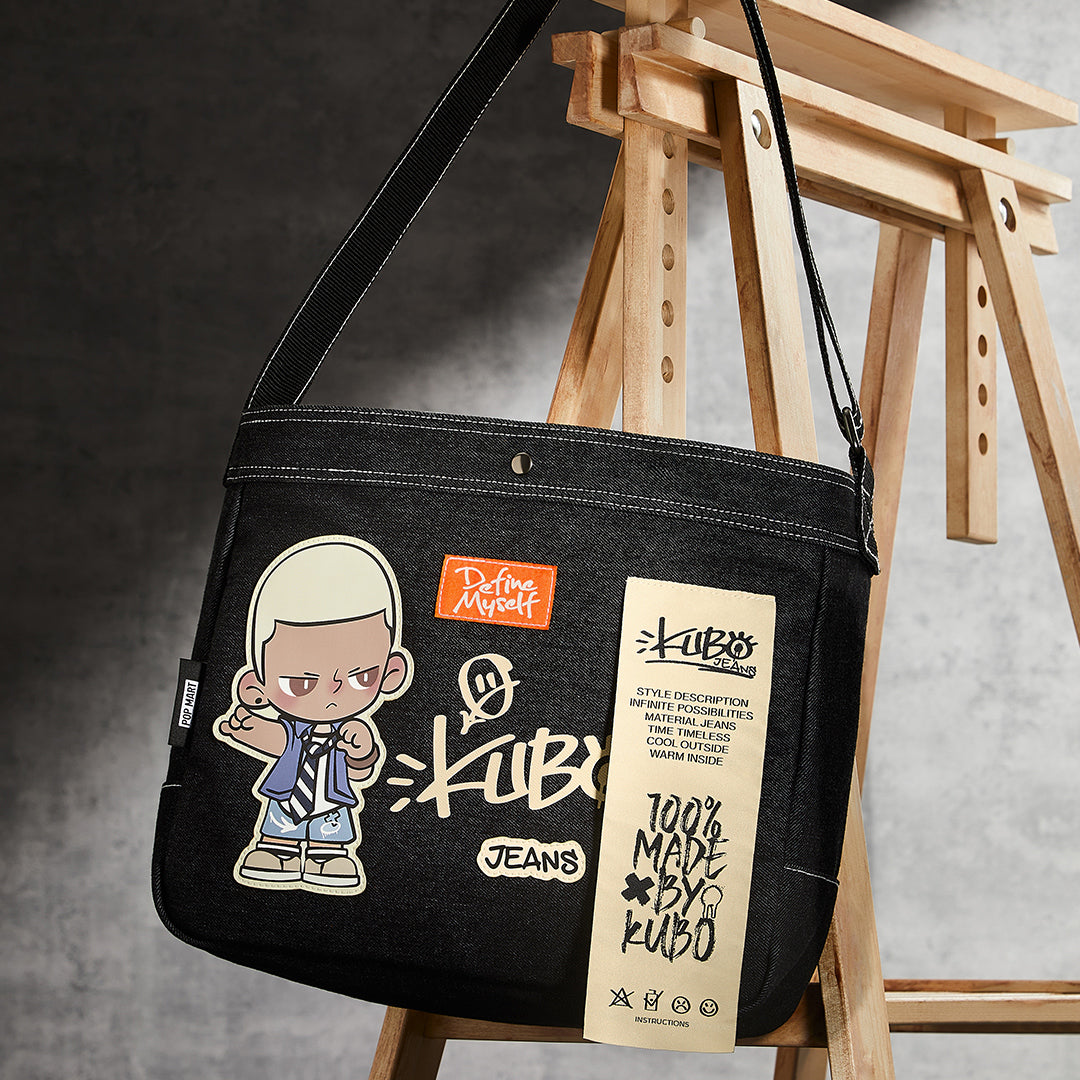 POP MART KUBO JEANS Series Messenger Bag - Stylish Crossbody Shoulder Bag for Women & Men | Perfect for School, Work, Travel & Daily Use