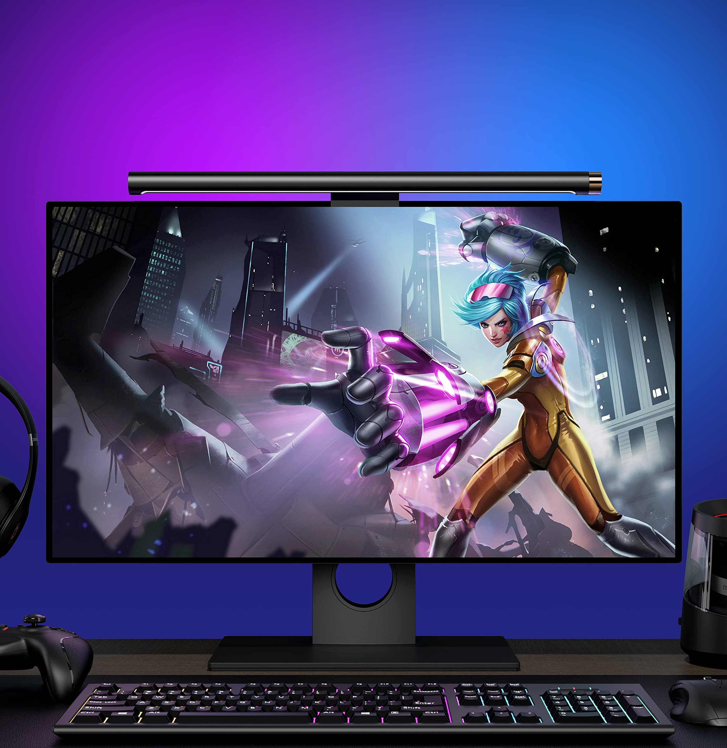 RGB Monitor Light Bar for Flat/Curved Screens - 17.7
