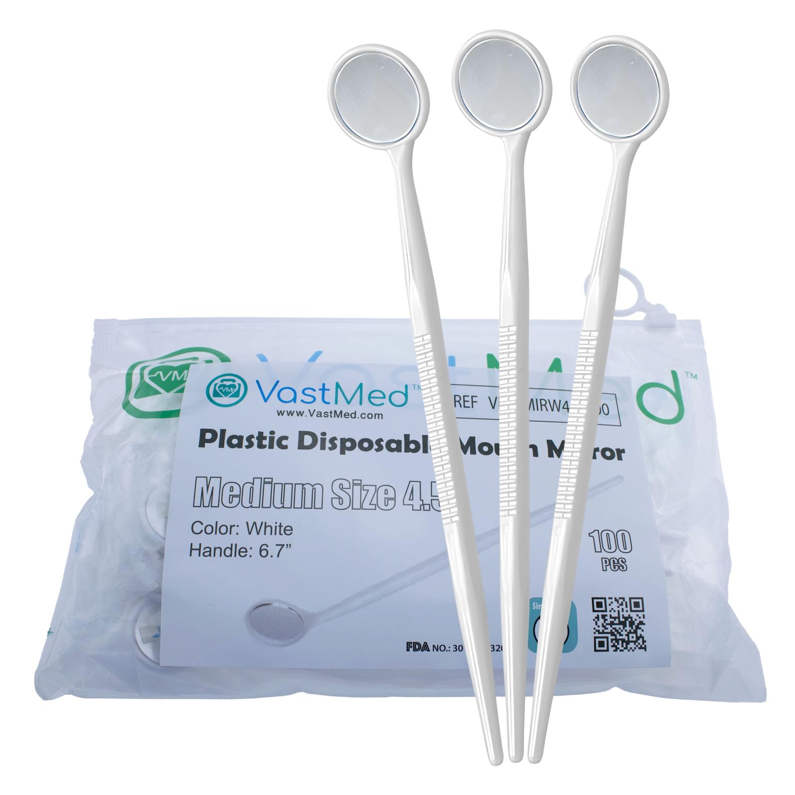 200-Pack Dental Grade Disposable Mouth Mirrors - Anti-Fog Plastic Dental Instruments with Handles for Dentists & Oral Exams | Perfect for Dental Clinics, Teeth Cleaning & Orthodontic Procedures