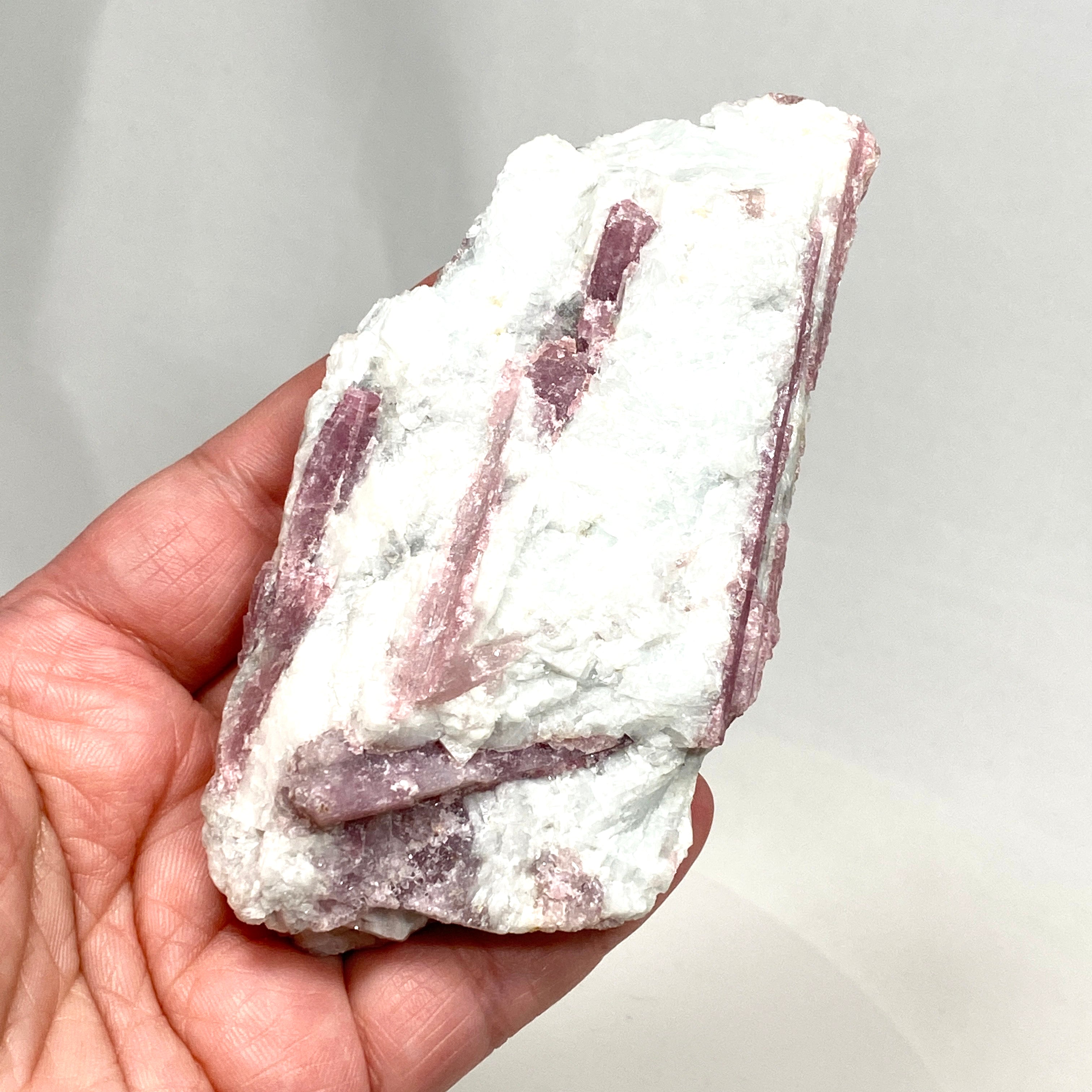 Natural Pink Tourmaline on Quartz Crystal Specimen - PTQ 01 | Healing Stone for Meditation, Reiki & Home Decor