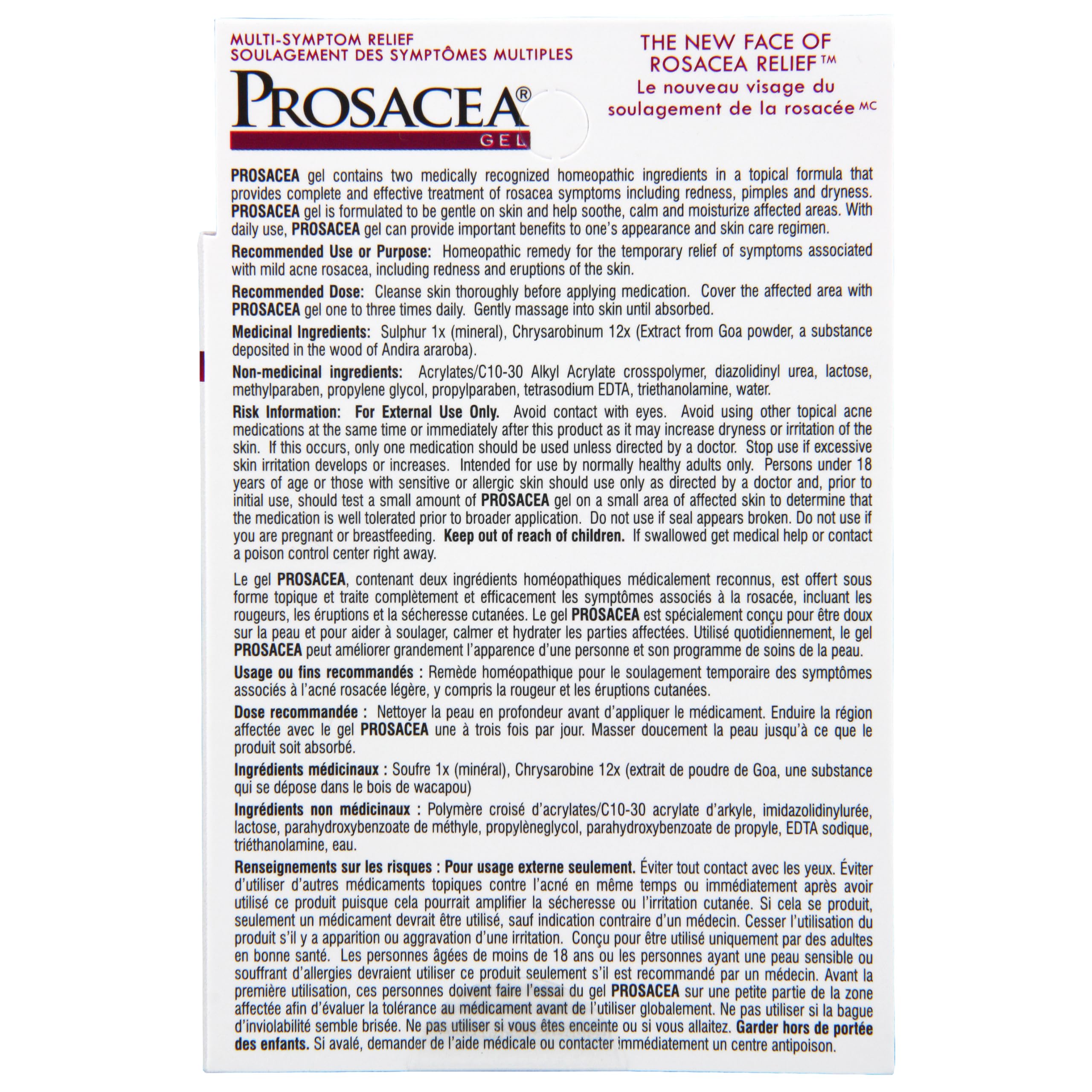 Prosacea Rosacea Treatment Gel for Redness & Bumps - 0.75 oz Medicated Face Cream - Soothes Sensitive Skin & Redness Relief - Perfect for Daily Skincare Routine & Dermatologist Recommended Care