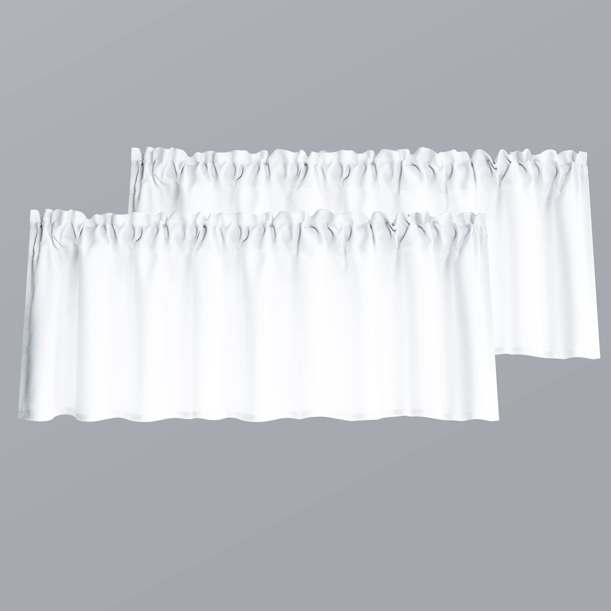 Mrs.Naturall Semi Blackout Valance Curtains for Bedroom Windows & RV Campers, 16 Inch Length, Perfect for Home Decor and Travel Privacy