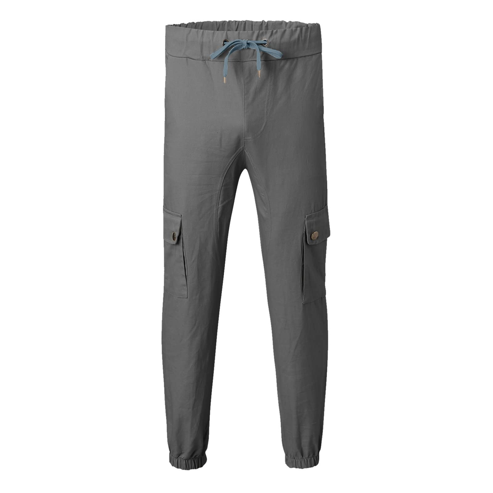 Men's Lightweight Jogger Pants - Cropped Cargo Pants for Casual Wear | Solid Color Relaxed Fit Jeans | Perfect for Autumn & Everyday Comfort