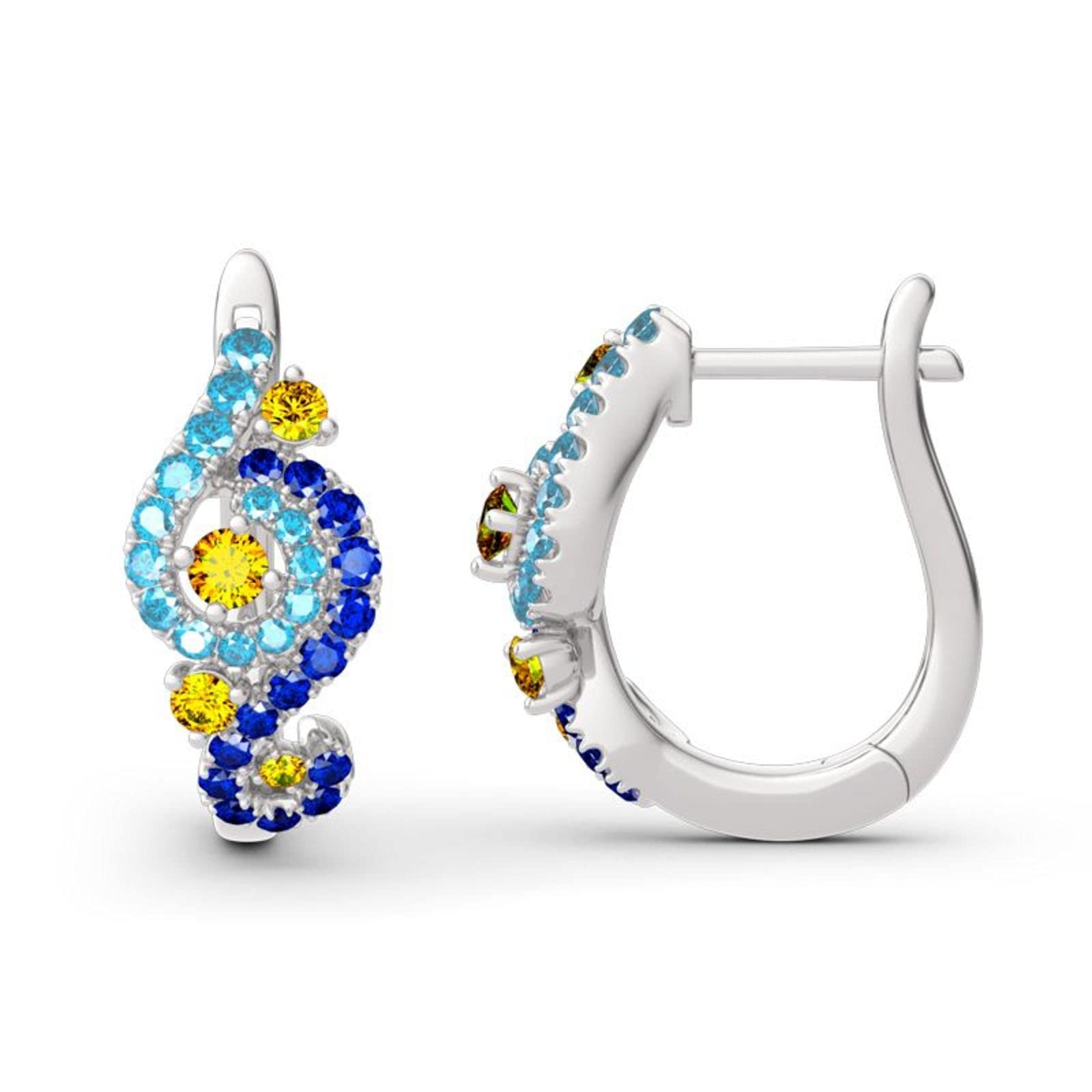 Jeulia 925 Sterling Silver Small Hoop Earrings with Round Cut White Diamonds - Hypoallergenic Endless Stud Earrings for Women | Perfect Valentine's Day, Birthday & Festival Gift for Her | Everyday Wear, Date Night & Special Occasions