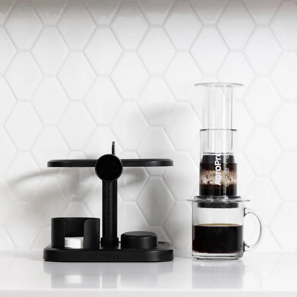 Aeropress Coffee Maker Organizer Stand - Compact & Durable Storage for Aeropress Accessories - Perfect for Home, Office, and Travel Coffee Brewing