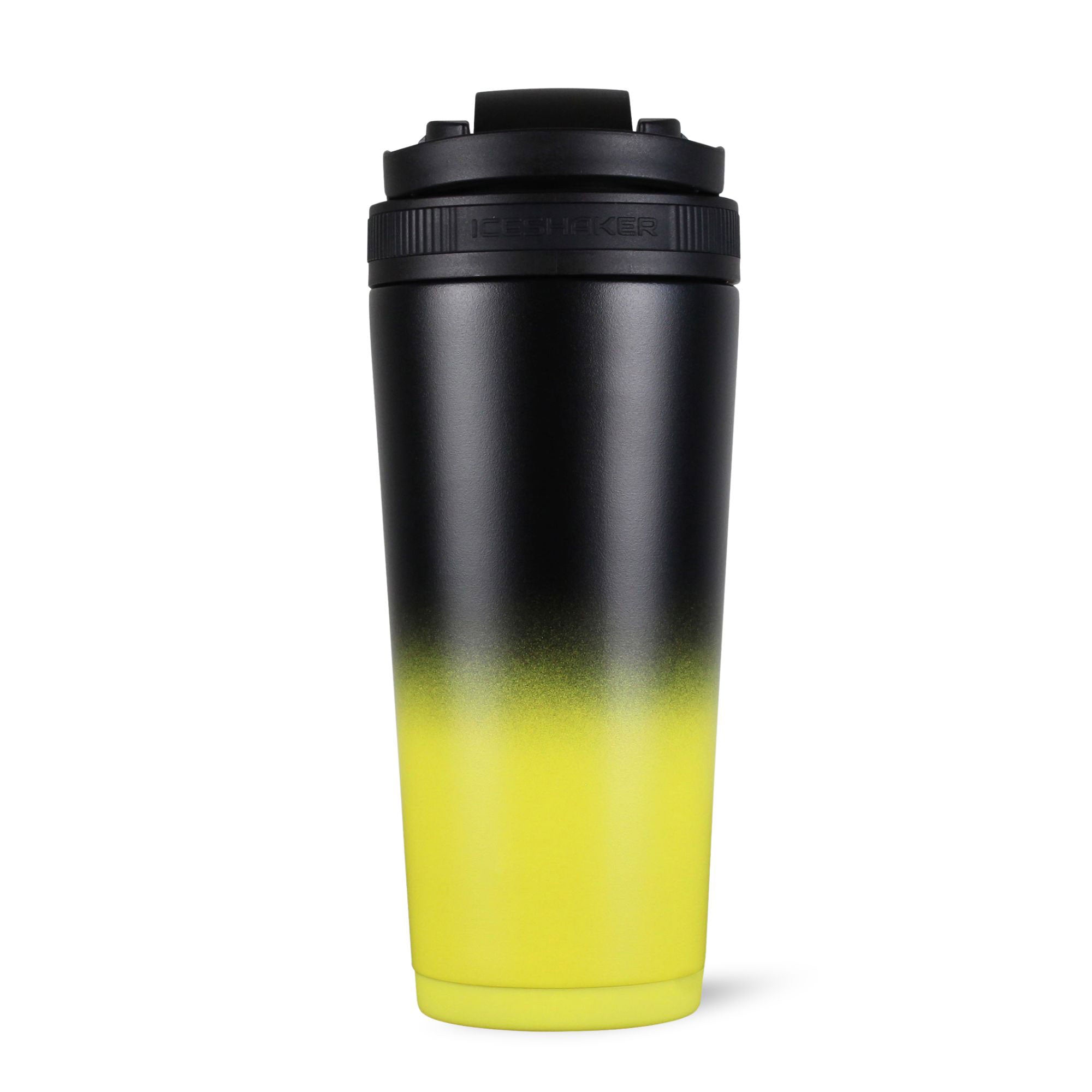 26oz Ice Shaker Ombre Series Shaker Bottle - Yellow Black Gradient | Perfect for Protein Shakes, Gym Workouts & Post-Workout Recovery
