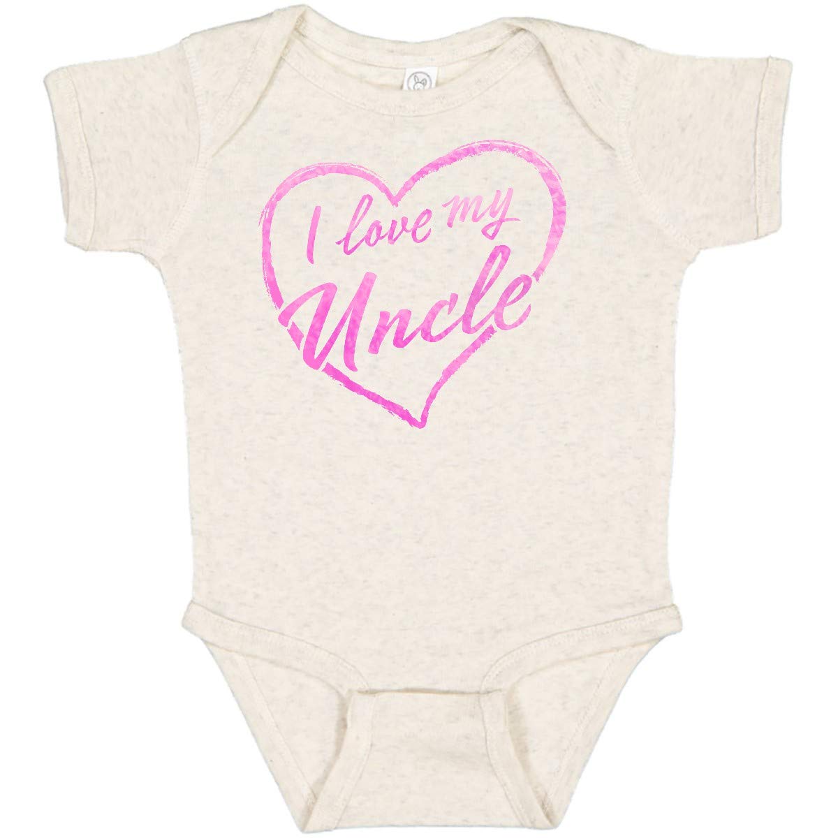 Inktastic I Love My Uncle Pink Chalk Heart Baby Bodysuit - Cute Outfit for Niece Nephew Gifts, Family Reunions & Photo Shoots