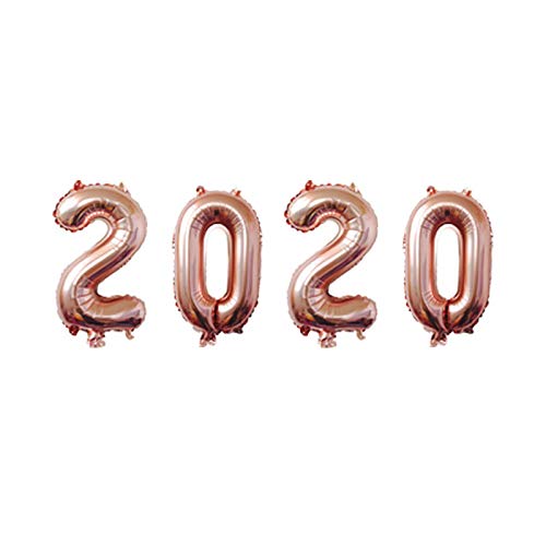 2020 Rose Gold 42-inch Large Foil Number Balloons for New Year Party Decorations - Perfect for NYE Countdown, Birthday Celebrations, and Festive Event Decor (Rose Gold)