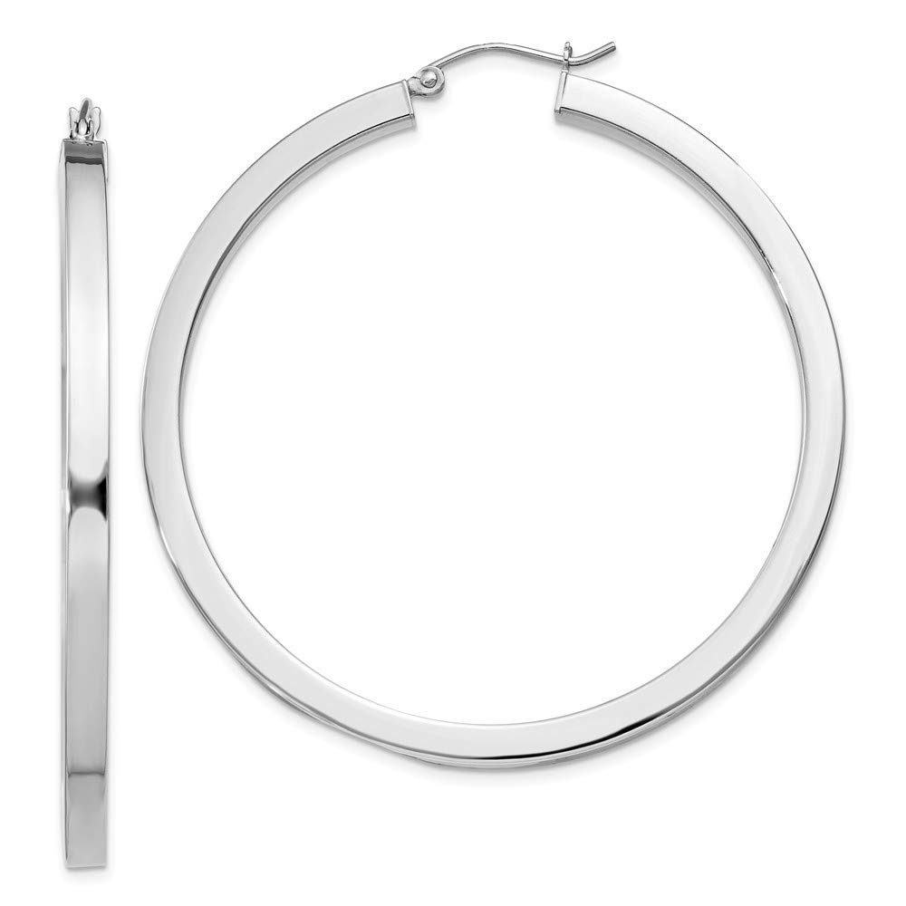 Sterling Silver Rhodium-Plated 3mm Hoop Earrings for Women | Hypoallergenic & Tarnish-Resistant | Perfect for Everyday Wear, Parties & Gifts (QE828)