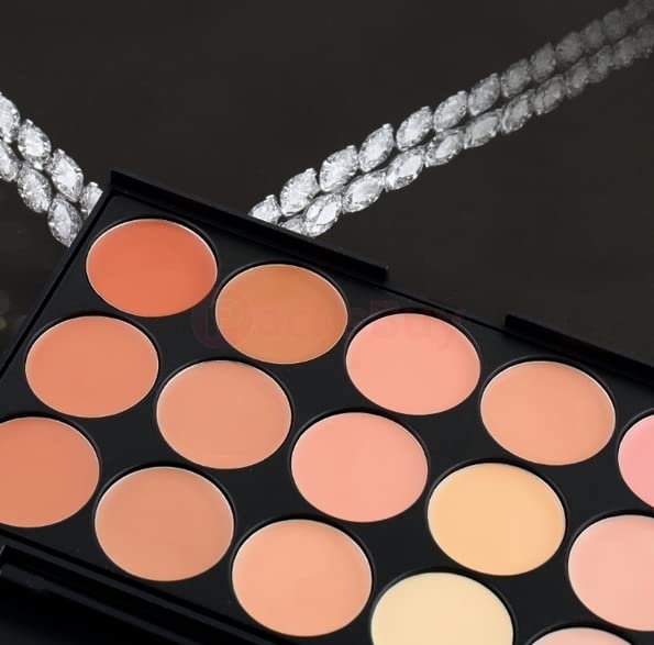 FEELHIGH 15 Color Cream Concealer Palette - Full Coverage, Waterproof & Blendable for Dark Circles, Acne, Blemishes - Perfect for Makeup Artists & Everyday Use