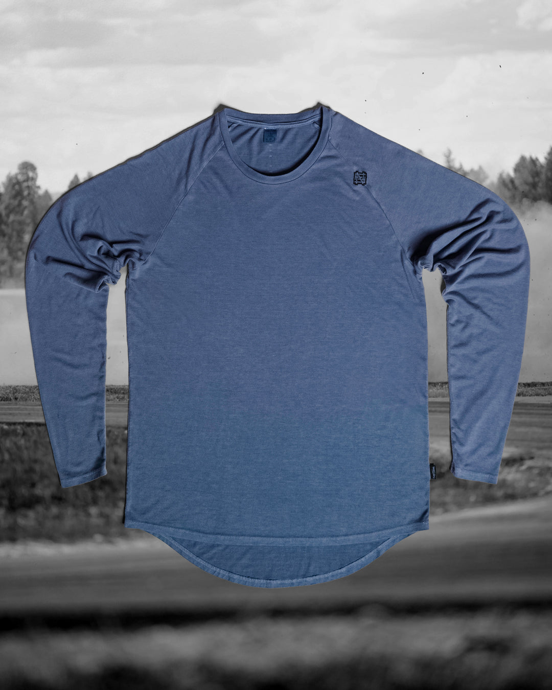 Men's Moto Long Sleeve Shirt - Blue Biker Style Top for Casual Wear & Motorcycle Riding | Perfect for Everyday Outfits & Outdoor Adventures