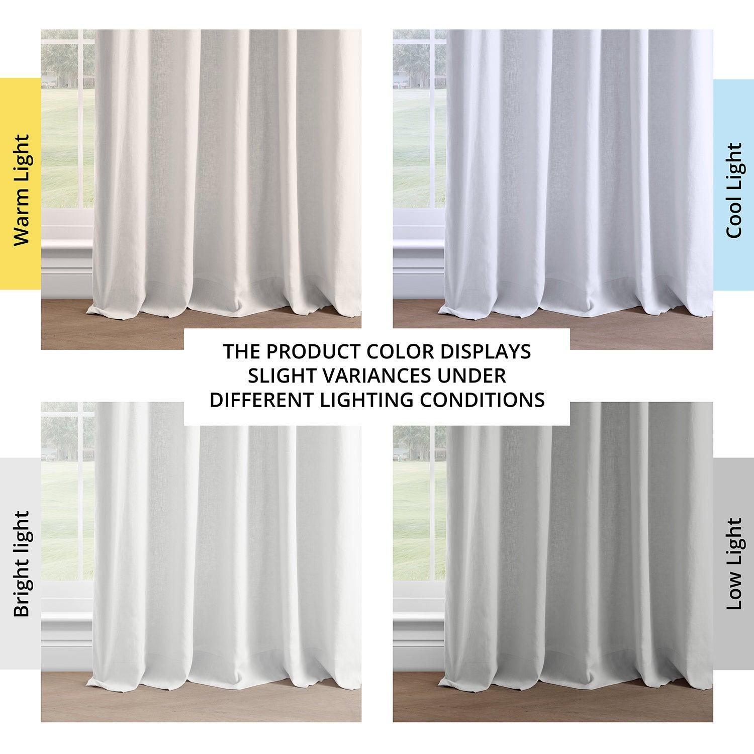 Premium French Linen Blackout Curtains - 100% Natural Linen Window Drapes for Bedroom & Living Room - Thermal Insulated Light Blocking Curtain Panels (White, 84 Inch) | Perfect for Home Decor, Nursery & Office Privacy