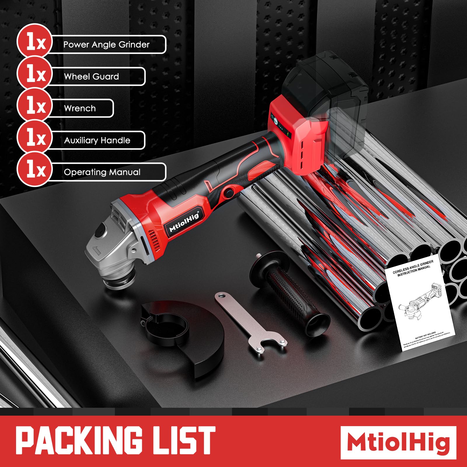 Milwaukee 18V Cordless Angle Grinder - 8500RPM Brushless Power Tool with 3 Speed Settings | 4-1/2