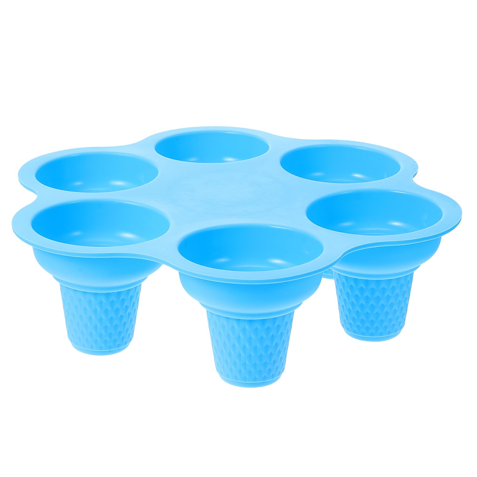 Hemoton 6-Cavity Silicone Popsicle Molds - Reusable Ice Cream Cone & Cake Cup Molds for DIY Chocolate, Dessert Decor, Wedding Cakes - BPA-Free Baking Ice Cube Tray for Homemade Treats (Blue) | Perfect for Summer Parties, Kids Snacks & Holiday Baking