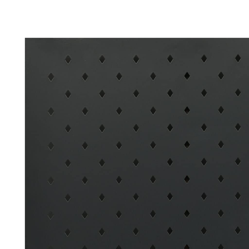 vidaXL 4-Panel Black Steel Room Divider Privacy Screen - 63