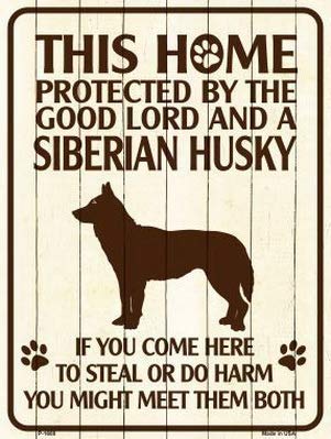 Vintage Siberian Husky Metal Tin Sign - Rustic 6x8 Inch Wall Decor for Outdoor Patio, Garden, Home Bar & Man Cave - Perfect Gift for Dog Lovers & Unique Home Decoration
