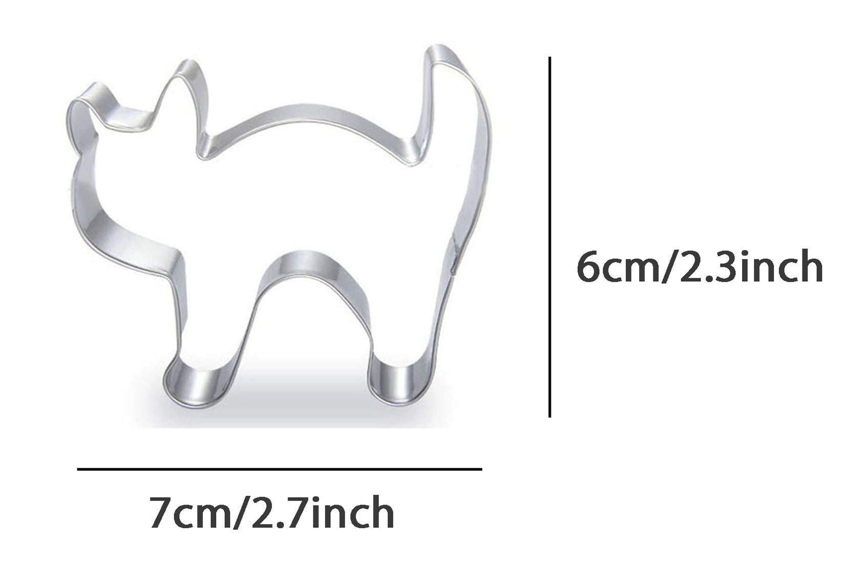Halloween Cat Shaped Cookie Cutter - Stainless Steel Baking Tool for DIY Sugar Cookies, Gingerbread, Biscuits - Perfect for Halloween Parties, Baking Gifts & Holiday Decorations