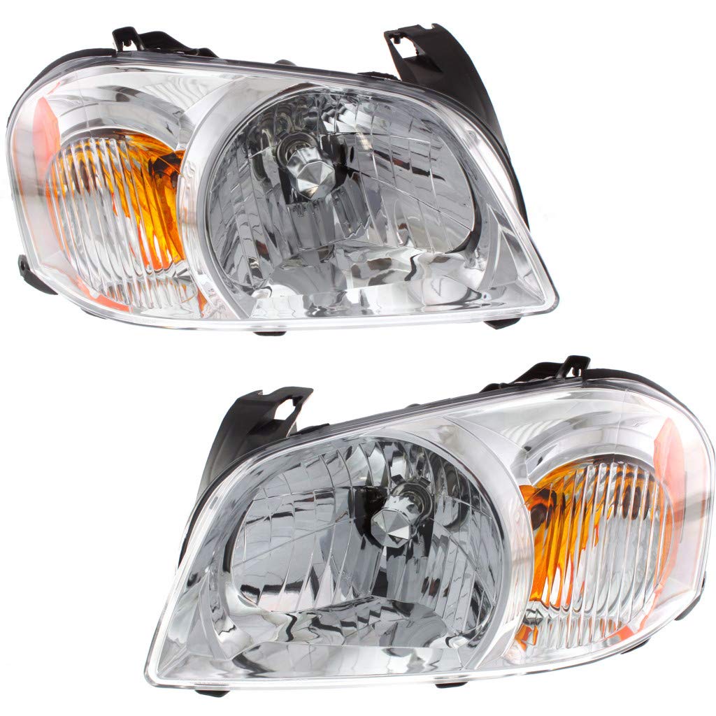 2005-2006 Mazda Tribute Replacement Headlights Pair - Driver & Passenger Side (MA2502131 & MA2503131) Compatible with EF91-51-030D/EF91-51-030B - Perfect for Night Driving & Foggy Conditions