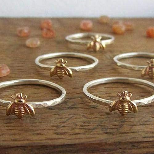 Cute Gold Honey Bee Ring for Women - Wedding Band, Size 6-10 - Perfect for Everyday Wear & Gifts