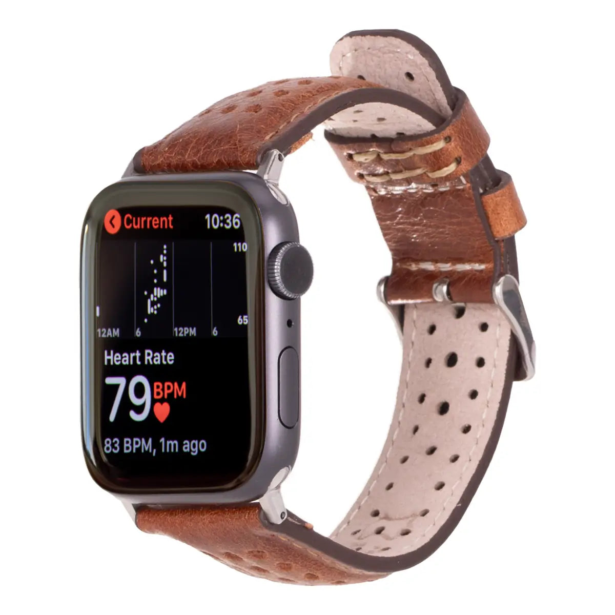 Premium Dark Brown Leather Rally Strap for Apple Watch - Durable & Stylish Replacement Band for Work, Gym & Everyday Wear