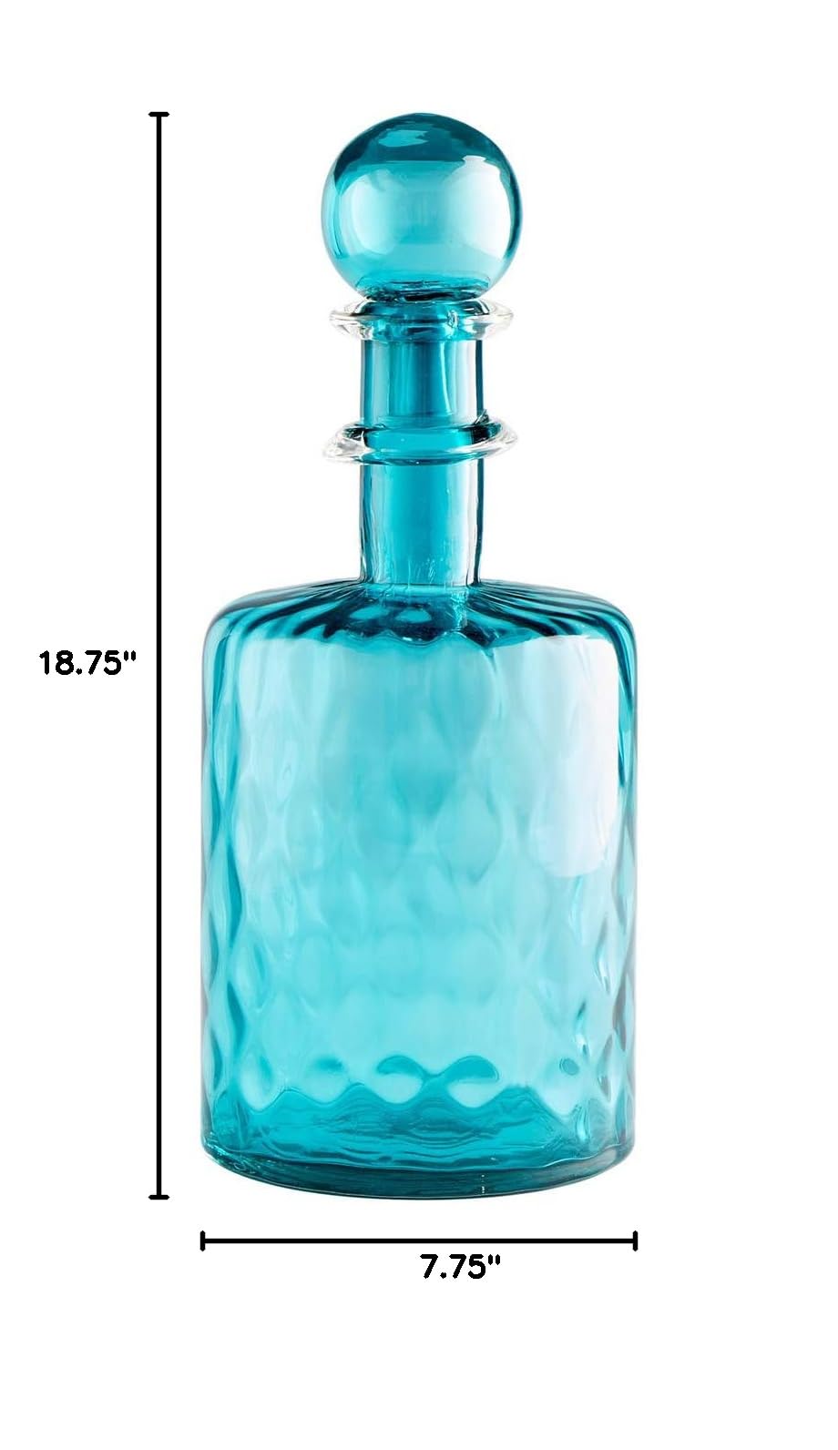 Elegant Cyan Design Decadent Decanter Set #2 - Glass Wine Decanter with Serving Tray for Home Bar, Dinner Parties & Gift Giving