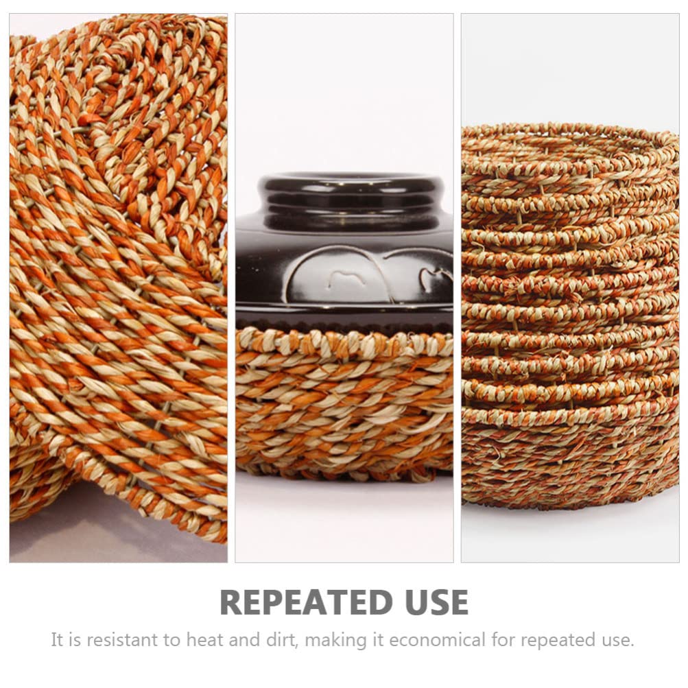 Cabilock 1pc Braided Water Hyacinth Placemat - Non-Slip Rattan Table Mat for Dining Table Decor, Casserole Pot Holder, Home & Kitchen Protection - Perfect for Dinner Parties, Daily Use & Heat-Resistant Serving