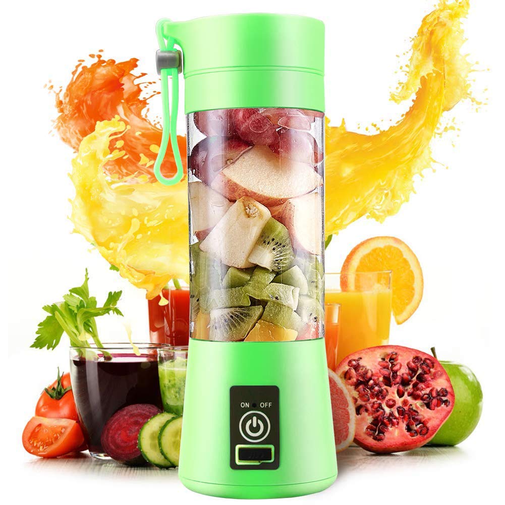 Portable USB Rechargeable 4-Blade Electric Juice Blender for Fruits & Vegetables - Perfect for Smoothies, Shakes & Healthy Drinks at Home, Office or Travel